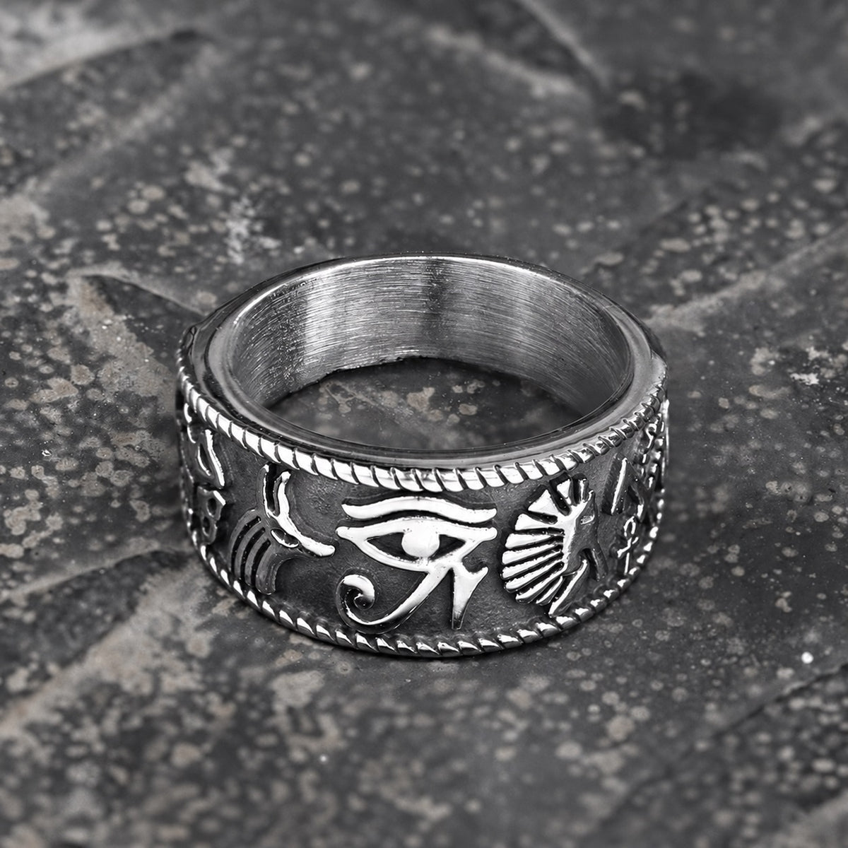 Eye of Ra Signet Ring in Stainless Steel