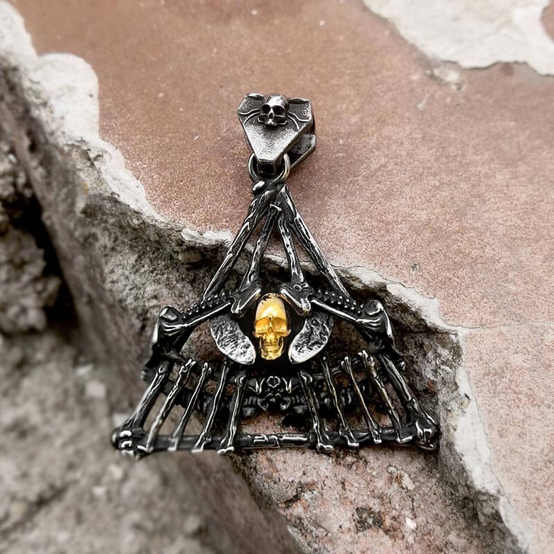 Eye of Providence Skull Pendant in Stainless Steel