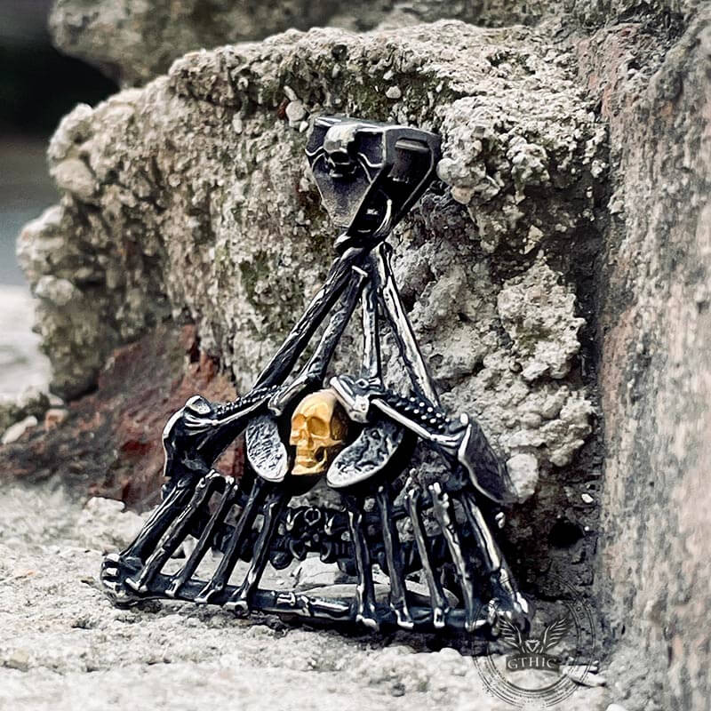 Eye of Providence Skull Pendant in Stainless Steel