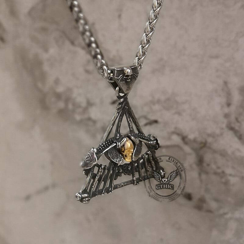Eye of Providence Skull Pendant in Stainless Steel