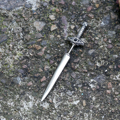 Eye of Providence Sword Stud Earring in Stainless Steel