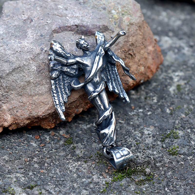 Fallen Angel Pendant in Stainless Steel