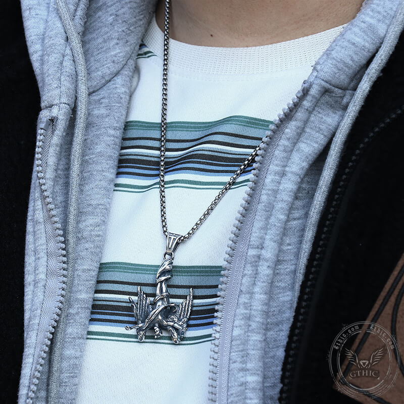 Fallen Angel Pendant in Stainless Steel