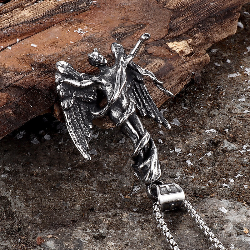 Fallen Angel Pendant in Stainless Steel
