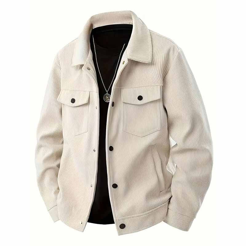 Fashion Corduroy Single-Breasted Lapel Coat