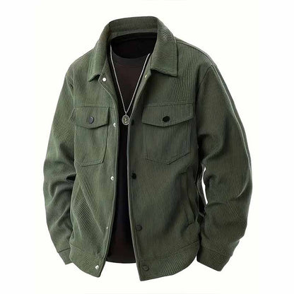 Fashion Corduroy Single-Breasted Lapel Coat