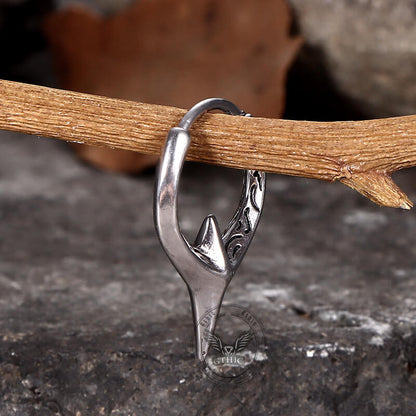 Fashion Geometric Sword Hoop Earrings in Stainless Steel
