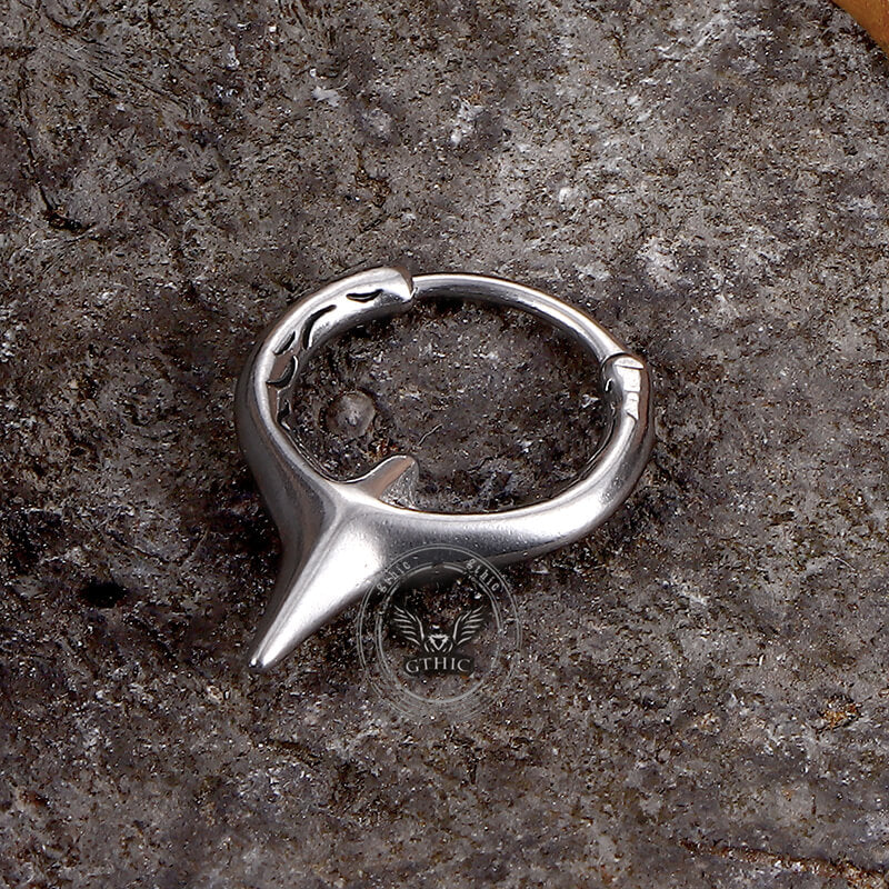 Fashion Geometric Sword Hoop Earrings in Stainless Steel