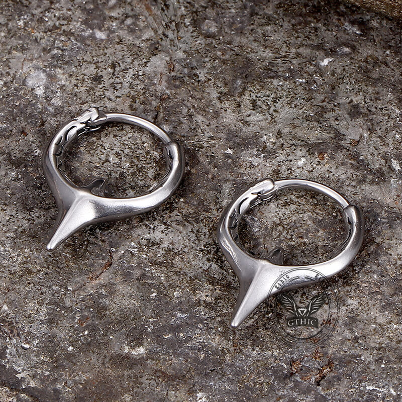Fashion Geometric Sword Hoop Earrings in Stainless Steel