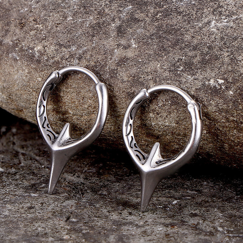 Fashion Geometric Sword Hoop Earrings in Stainless Steel