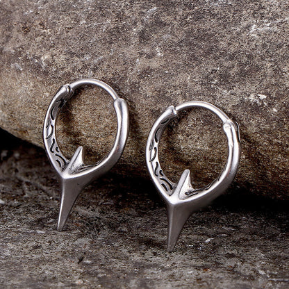 Fashion Geometric Sword Hoop Earrings in Stainless Steel