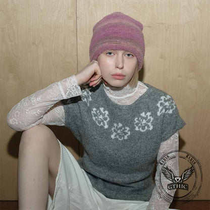 Fashion Gradient Color Knitted Brimless Beanie Hat