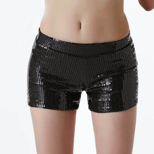 Fashion Hip-Hop Solid Color Sequin Shorts