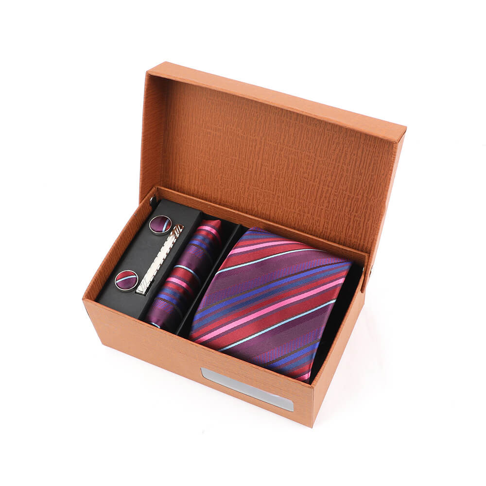 Fashion Jacquard Men's Striped Tie Gift Box