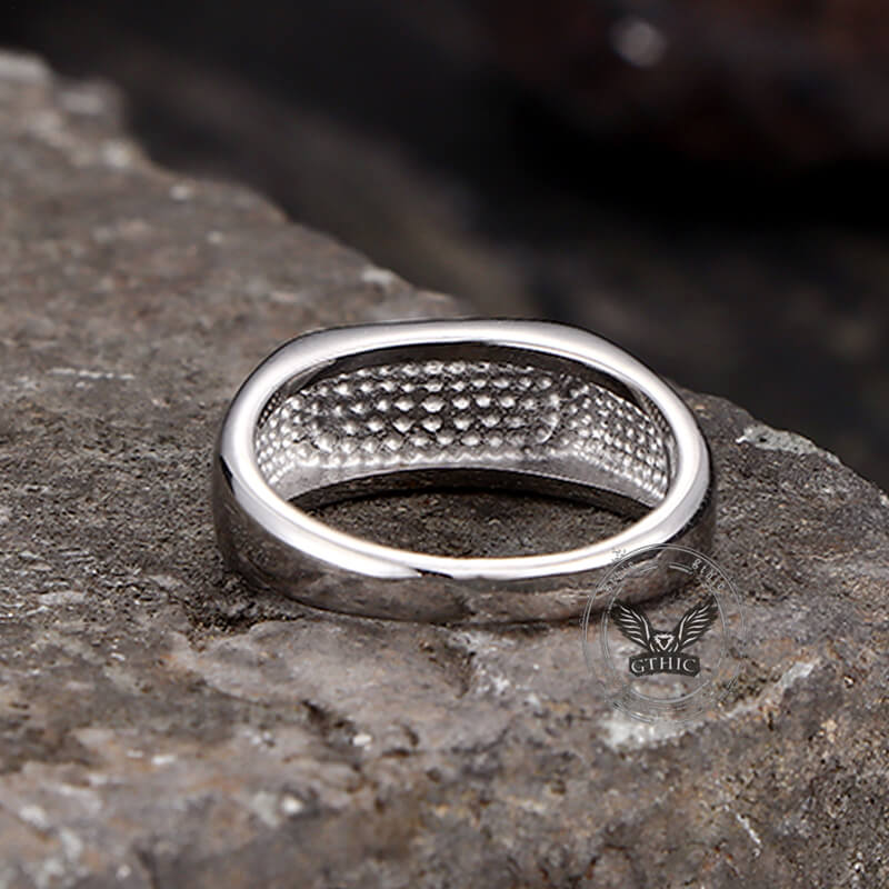 Fashion Oval Lapis Lazuli Ring in Stainless Steel