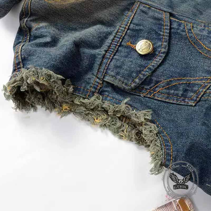 Fashion Slim Fit Ripped Sleeveless Denim Vest