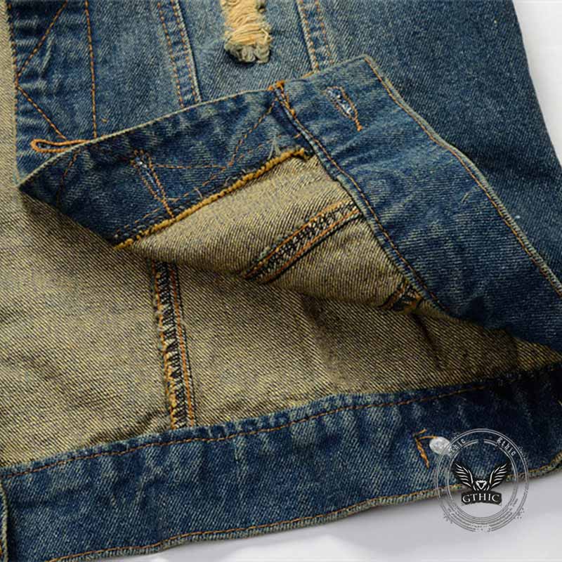 Fashion Slim Fit Ripped Sleeveless Denim Vest