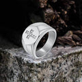 Fashionable Diamond Cross Ring in Stainless Steel
