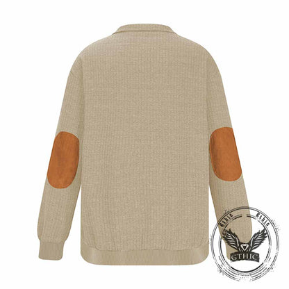 Fashionable Plaid Half-Zip Jacquard Sweatshirt