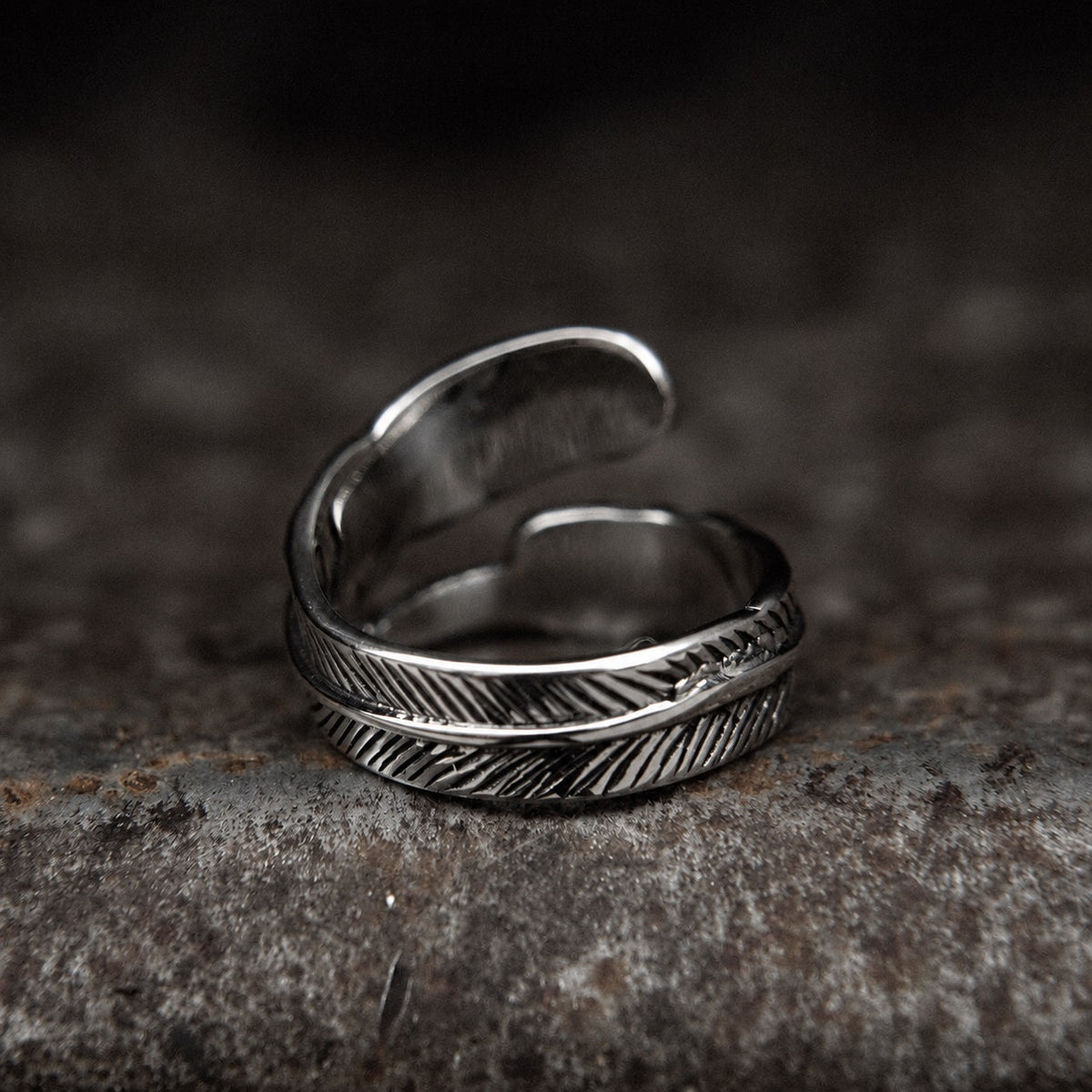 Feather Ring in Stainless Steel