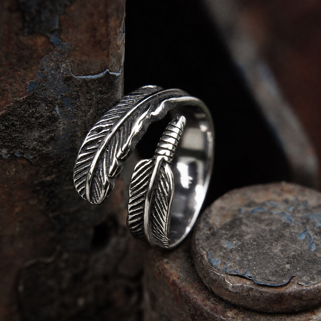 Feather Ring in Stainless Steel