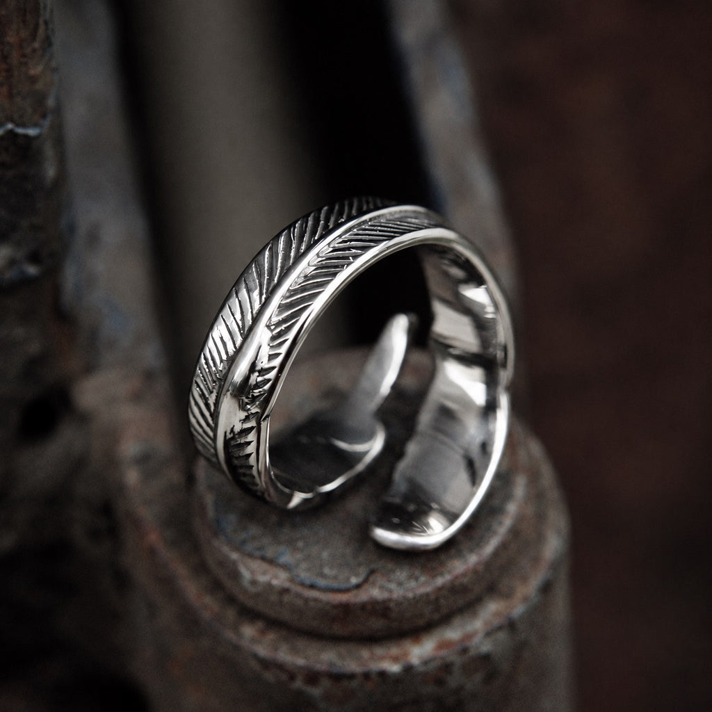 Feather Ring in Stainless Steel