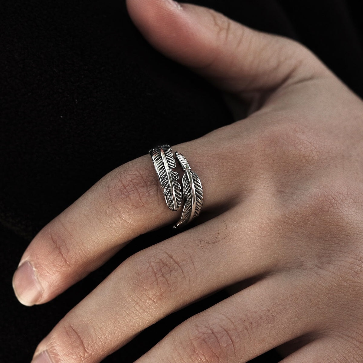 Feather Ring in Stainless Steel