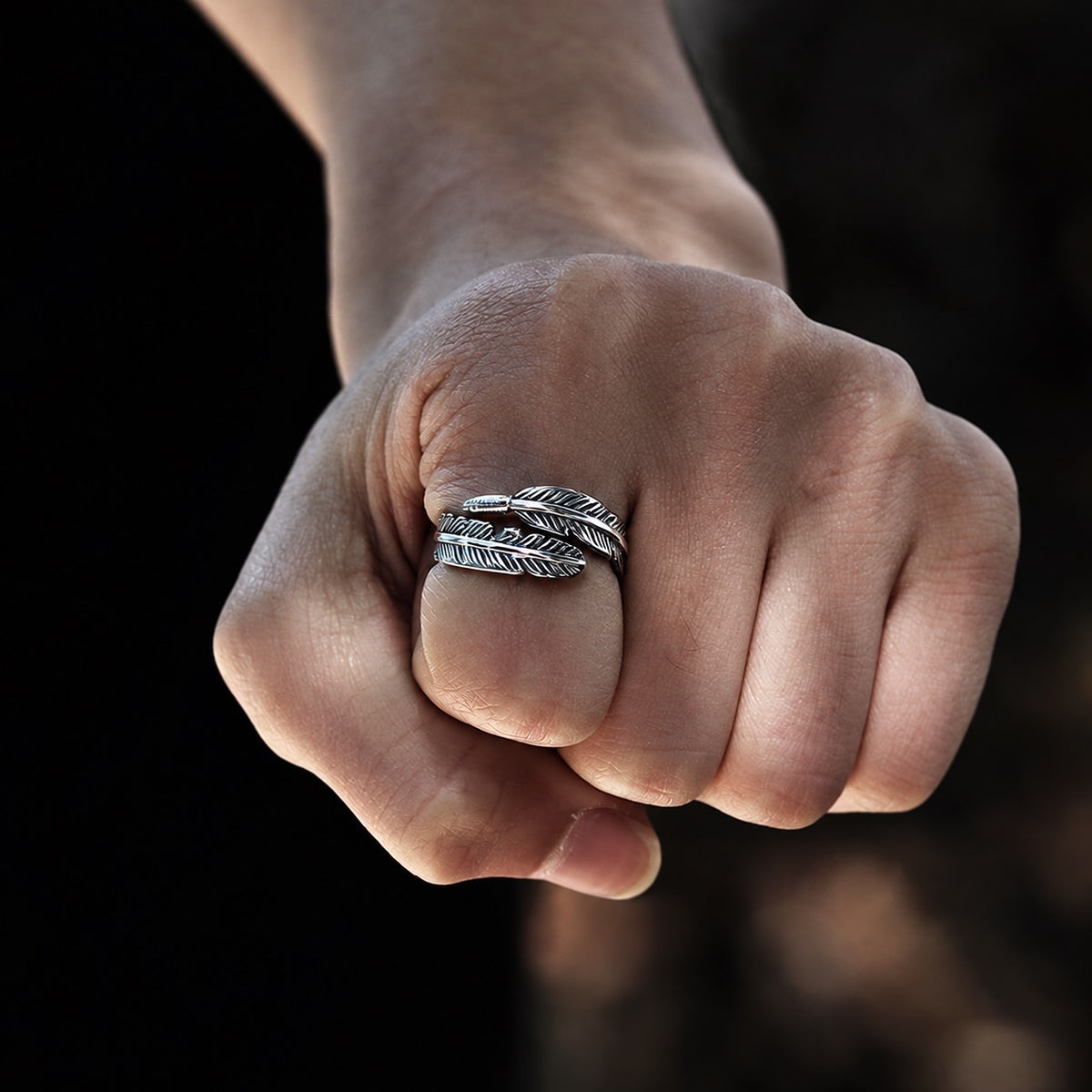 Feather Ring in Stainless Steel