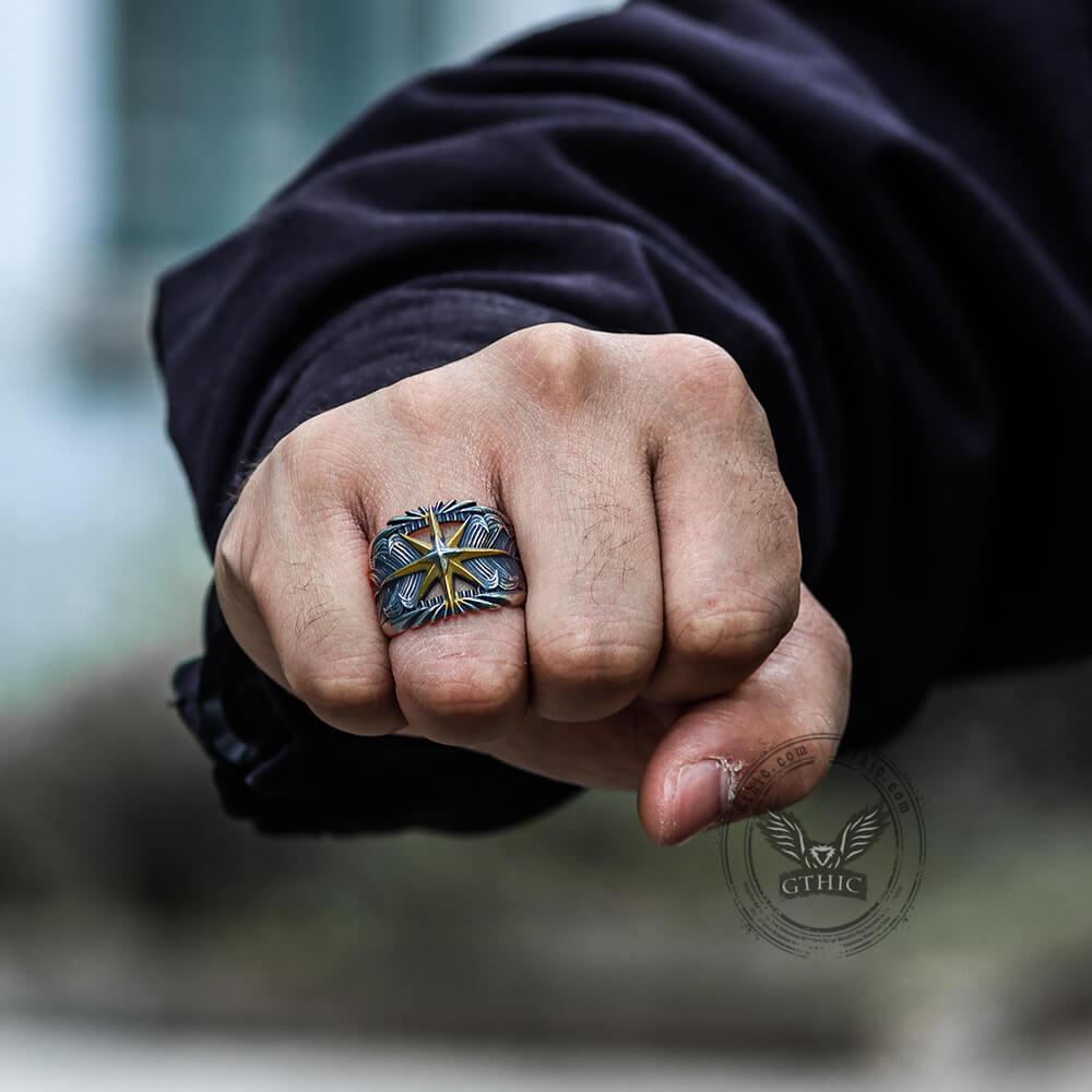 Feather Star Ring in Stainless Steel