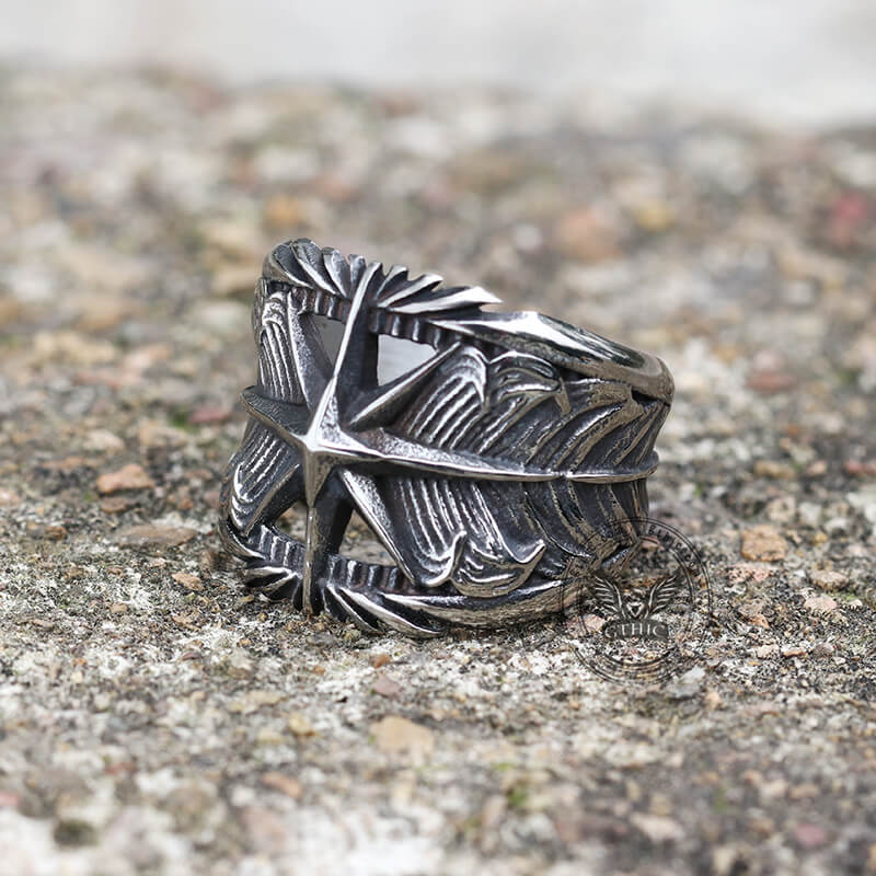Feather Star Ring in Stainless Steel