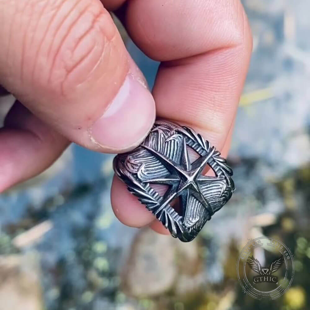 Feather Star Ring in Stainless Steel