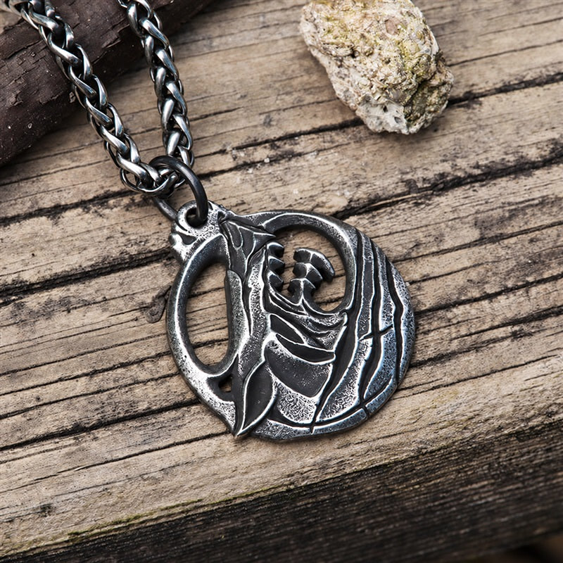 Fenrir Wolf Animal Pendant in Stainless Steel