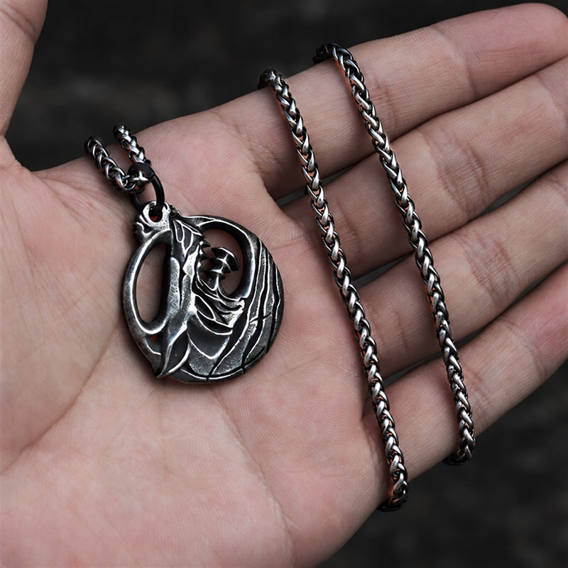 Fenrir Wolf Animal Pendant in Stainless Steel