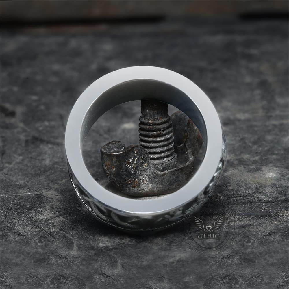 Fenris-wolf Viking Ring in Stainless Steel