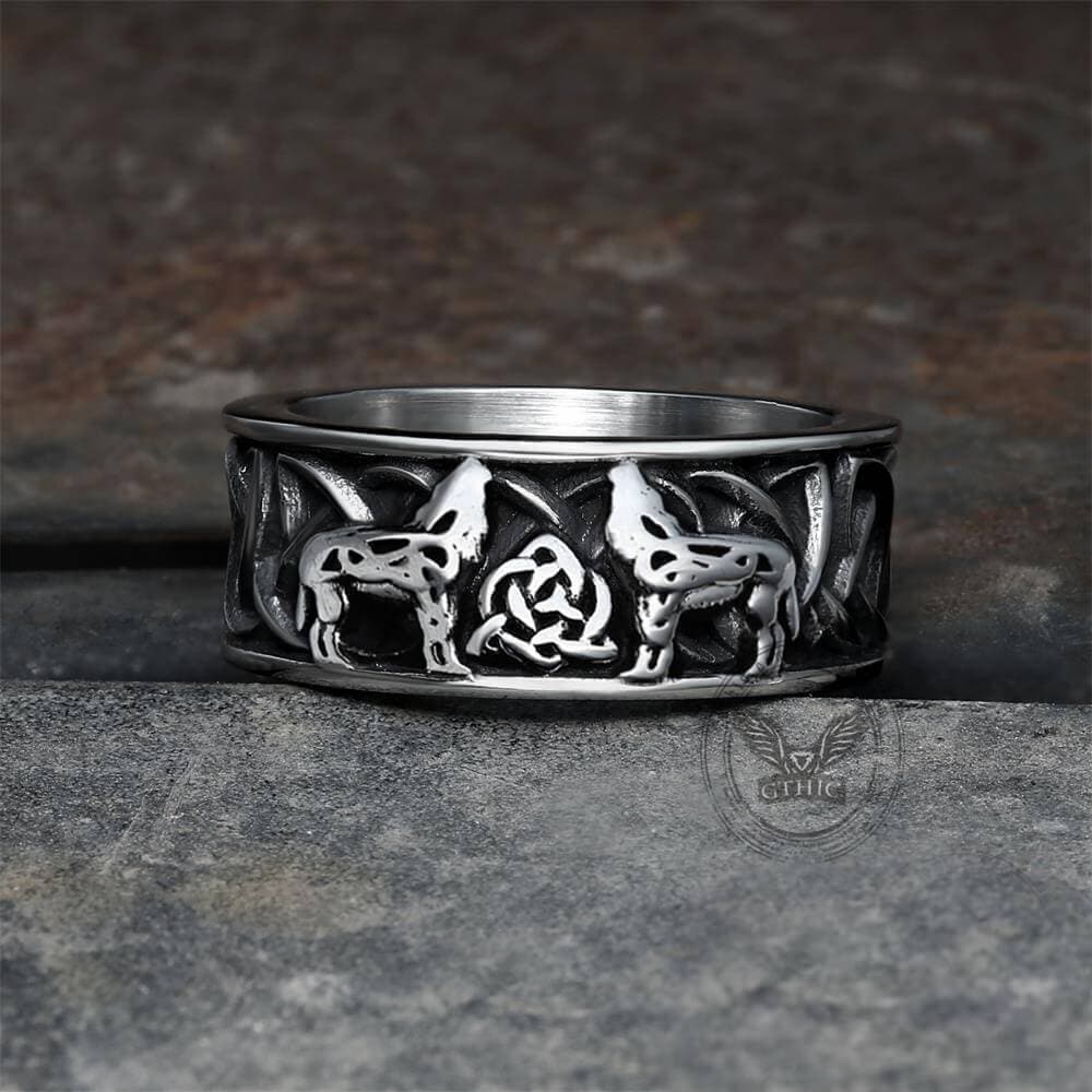 Fenris-wolf Viking Ring in Stainless Steel