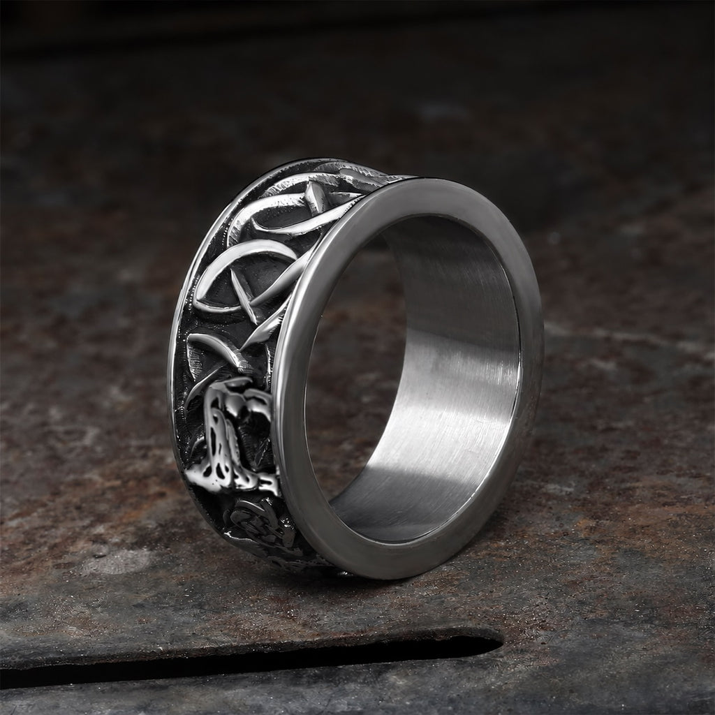 Fenris-wolf Viking Ring in Stainless Steel