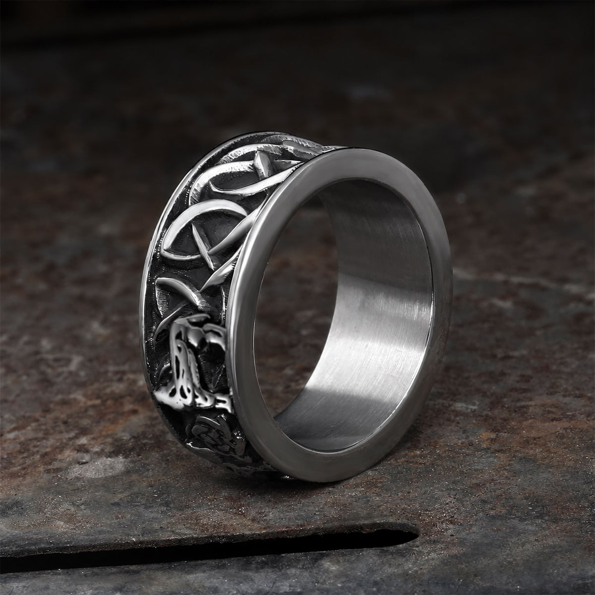 Fenris-wolf Viking Ring in Stainless Steel