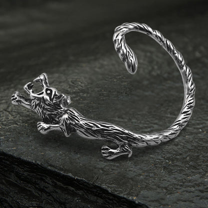 Ferocious Wolf Stud Earrings in Stainless Steel