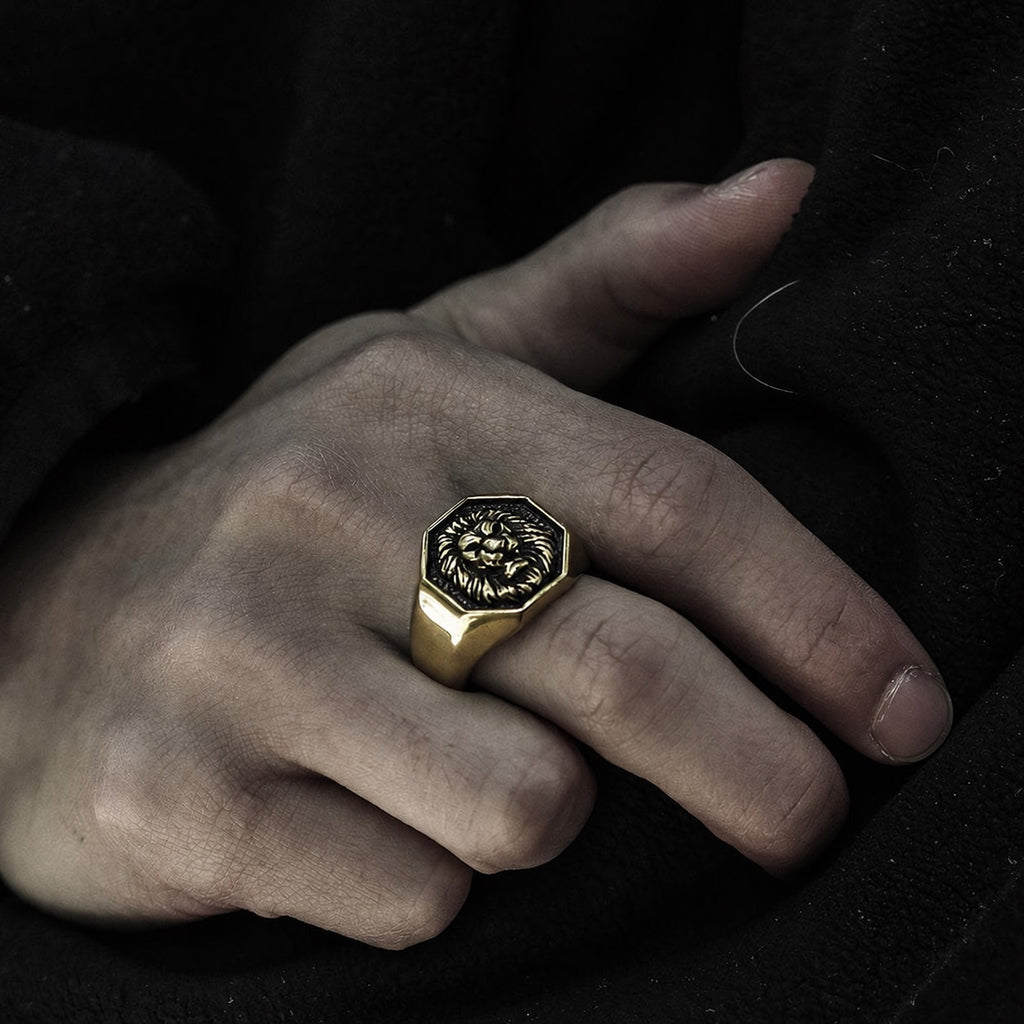 Fierce Lion Ring in Stainless Steel