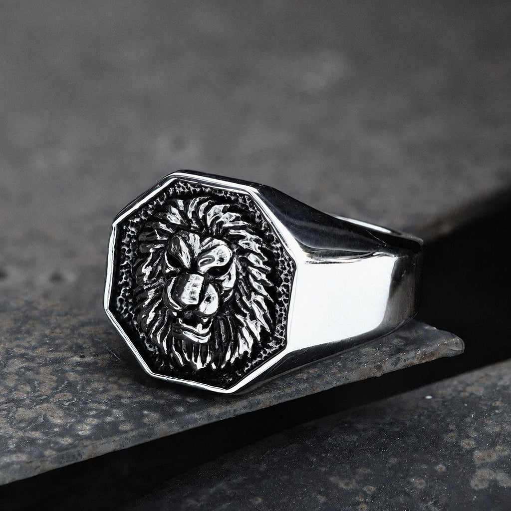 Fierce Lion Ring in Stainless Steel