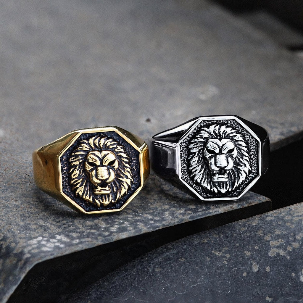 Fierce Lion Ring in Stainless Steel