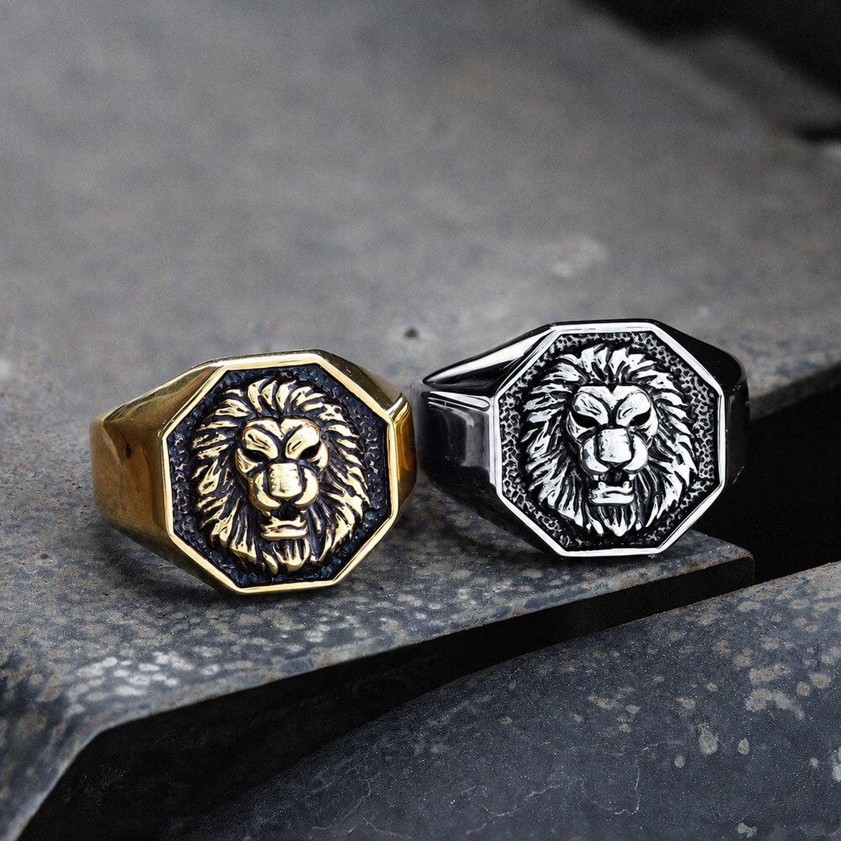 Fierce Lion Ring in Stainless Steel