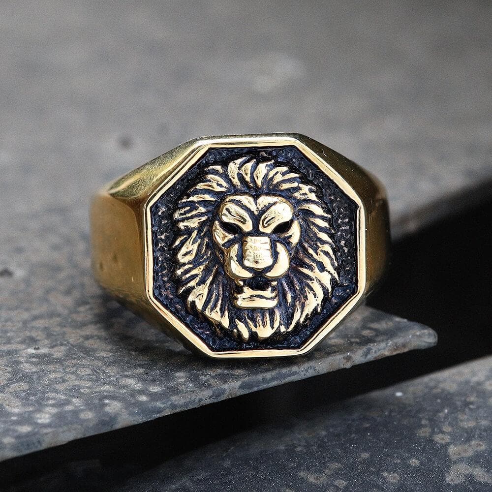 Fierce Lion Ring in Stainless Steel