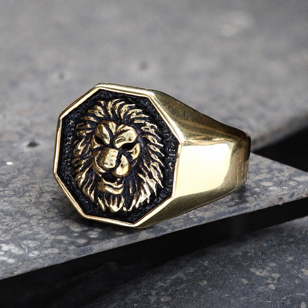 Fierce Lion Ring in Stainless Steel