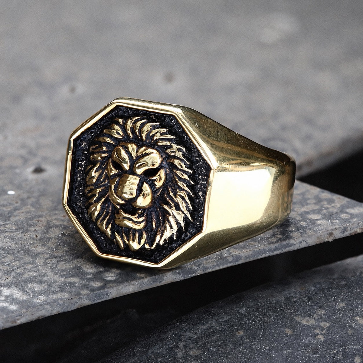 Fierce Lion Ring in Stainless Steel