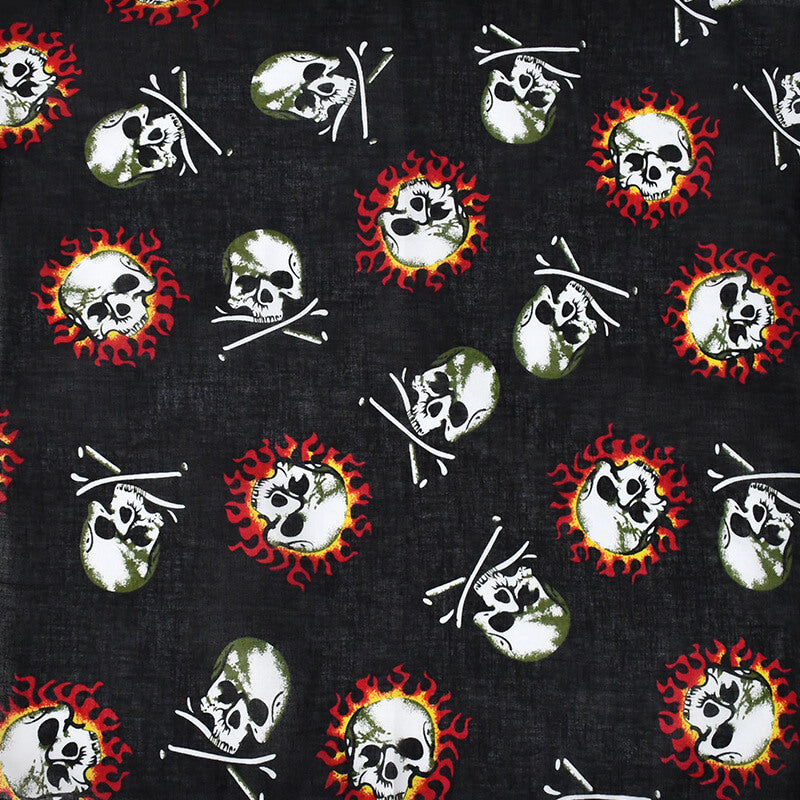 Fire Wings Print Cotton Skull Square Scarf