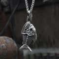 Fish Skeleton Pendant in Stainless Steel