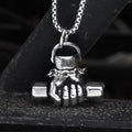 Fist Dumbbell Pendant in Stainless Steel
