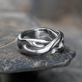 Flame Pattern Ring in Stainless Steel