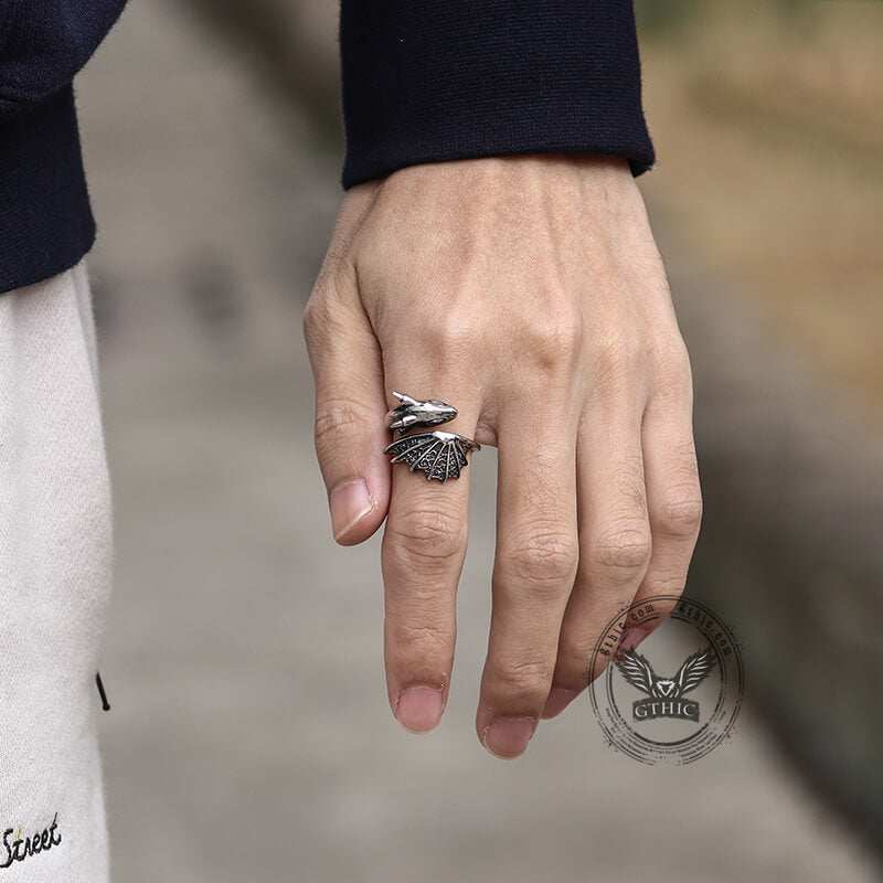 Flying Dragon Ring in Stainless Steel